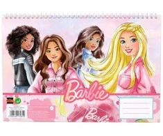 Barbie Paints spiralinis eskizų bloknotas A4 formato, 30 lapų