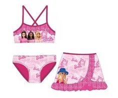Barbie stiliaus vaikiškas bikiniuko ir sijono komplektas 3-8 metų vaikams