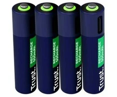 BATTERY RECH. LI-ION AAA/500MAH USB-C 4PACK 25671 TRUST