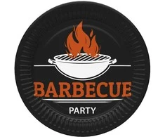 BBQ vakarėlio popierinių lėkščių rinkinys, 8 vnt., 18 cm