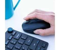 Pelė JLab Go Recharge, ausinės, skirtos abiem rankoms, Bluetooth + USB Type-A, 1600 DPI, Juodas