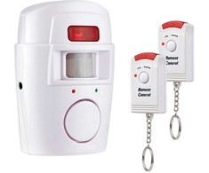 Wireless movement sensor alarm + 2 key fobs 105db