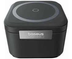 Baseus MagPro 3in1 25W MagSafe Compatible belaidis įkroviklis skirtas telefonui ir išmaniam laikrodžiui - juodos spalvos