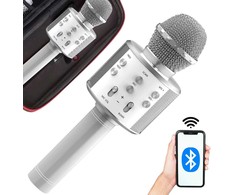 Belaidis mikrofonas su Bluetooth ir karaoke garsiakalbiu, 22 cm