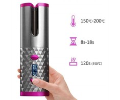 Automatinis plaukų garbanojimo aparatas LCD, 19 cm, 150-200 °C