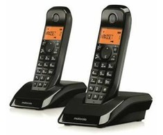 Telefonas stacionarus belaidis komplektas 2 vnt. Motorola S1202 juoda