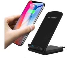 Belaidis telefono įkroviklis-laikiklis su greitu indukciniu įkrovimu QI