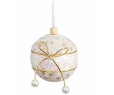 Bigbuy Christmas Eglutės rutuliukai Balta Auksinis Polyfoam Medžiaga Lasas 6 x 6 x 6 cm (6 vnt.)