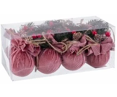 Bigbuy Christmas Eglutės žaisliukai, plastikiniai, 6 cm, 8 vnt.