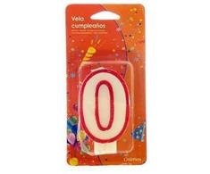 Bigbuy Home Žvakė Gimtadienio Numeriai 0 Balta Raudona (12 vnt.)