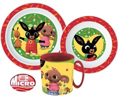 Bing Happy Bunny indų rinkinys, mikroplastikas su puodeliu, 390 ml