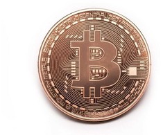 Bitcoin BTC plastikiniame dėkle