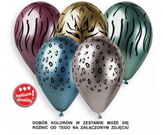 Blizgantys balionai „Afrikos gyvūnai“, 5 vnt., 13 colių (33 cm)