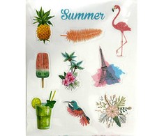 Blizgučių lipdukų rinkinys „Summer Fun“ (3 lapai)