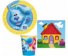 Blue „Mėlyna's Clues“ linksmas vakarėlių rinkinys su 32 detalėmis ir 23 cm lėkštėmis