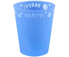 Blue „Party Mėlyna“ mėlynas mikro aukščiausios kokybės plastikinis puodelis, 250 ml