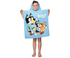 Rankšluostis Poncho vaikams 55x115 Bluey Skate mėlyna ręcznik su kapturem dziecięcy JF24