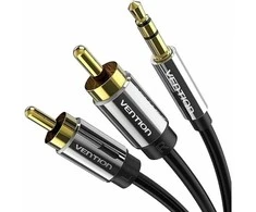 Vention audio kabelis 3.5mm - 2x RCA 3m - Juodas