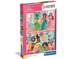 Clementoni Dėlionė 2x60 vnt. - Disney princesės