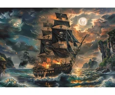 Clementoni dėlionė „Piratų vaiduoklių jūros“ (300 detalių)