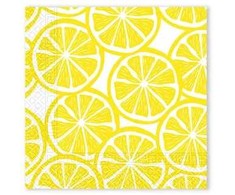 „Colored Slices Lemon“ servetėlės, 20 vnt. pakuotė, 33x33 cm FSC