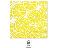„Colored Slices Lemon“ servetėlės, 20 vnt. pakuotė, 33x33 cm FSC