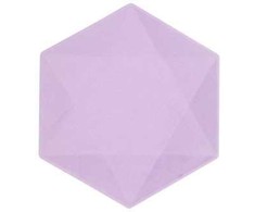 „Colour Vert Decor“ violetinių šešiakampių lėkščių rinkinys, 6 vnt., 15,8 cm