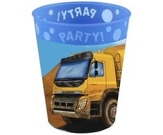 „Construction Grabber“ mikro aukščiausios kokybės plastikinių puodelių rinkinys, 4 vnt., po 250 ml