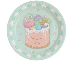 „Cookie Crazy Cake“ popierinės lėkštės, 8 vnt. pakuotė, 23 cm
