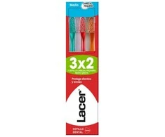 Lacer CEPILLO DENTAL cabezal pequeño medio pack 3 u
