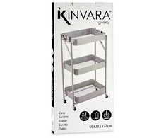 „Kinvara“ daržovių vežimėlis, pilkas plieno plastikas (29,5 x 78,5 x 45,5 cm)