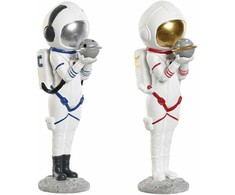 Dekoratyvinė figūrėlė Home ESPRIT Mėlyna Balta Raudona Auksinis Moteris Astronautas 11 x 7 x 25 cm (2 vnt.)