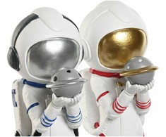 Dekoratyvinė figūrėlė Home ESPRIT Mėlyna Balta Raudona Auksinis Moteris Astronautas 11 x 7 x 25 cm (2 vnt.)