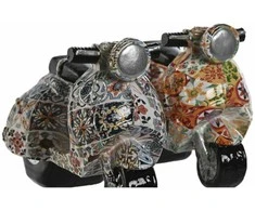 Dekoratyvinė figūrėlė Home ESPRIT Spalvotas Viduržemio scooter 14 x 8 x 11 cm (2 vnt.)