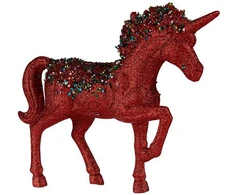 Dekoratyvinė figūrėlė Krist+ 7239/16-12.5-WPN3-7 Mėlyna Raudona Vienaragis 9,5 x 31 x 40 cm