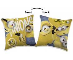 Poduszka dziecięca 40x40 Minionki Banany Minions 5505 geltona mėlyna dziecięca dekoracyjna