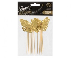 Dekoratyvinės lazdelės „Butterfly Gold“, 12 vnt.
