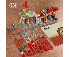 Dėlionė Mattel MEGA FALLOUT BLOCKS Raudona Rocket Station, statybinis komplektas +17 m