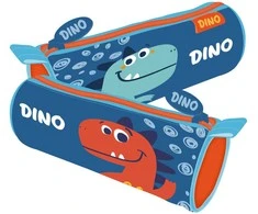 Dinozauro formos mėlynas pieštukų dėklas, 21 cm