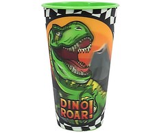 Dinozauro riaumojimo 3D efekto plastikinis puodelis 480 ml