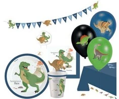 JAVOLI šventinės atributikos rinkinys DINOZAURAI, 45 vienetai