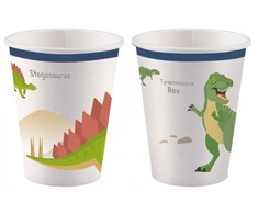 Amscan Adikbal Dinosaur puodeliai 8 vnt 250 ml vieno dydžio