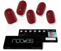 Nooves Gel Nail Folils Midnight Rain Premium Luxe Solid Raudona klijuojami nagai 20 vnt