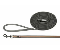 TRIXIE Fusion tracking pavadys, su guma, M-XL: 10 m/17 mm, grafitas/papaja