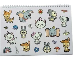 „Disney Animals“ klasikinis A/4 formato spiralinis eskizų sąsiuvinis su 40 lapų ir lipdukais