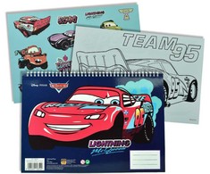 „Disney Cars Lightning“ A/4 spiralinis eskizų sąsiuvinis su 40 puslapių ir lipdukais