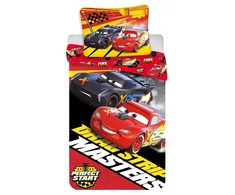 Patalynė bawełniana 140x200 Cars McQueen Jackson Storm Zygzak raudona Auta Masters 3044 poszewka 70x90