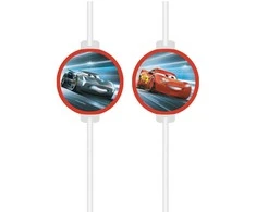 Disney Cars „Pergalė mano“ popierinių šiaudelių rinkinys, 4 dalys FSC
