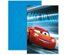 Disney Cars Pergalė Mano vakarėlio kvietimai 6 vnt. FSC