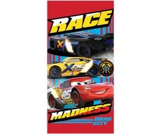 Disney Cars Race vonios rankšluostis, paplūdimio rankšluostis 70x137 cm (greitai džiūstantis)